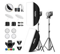 Godox MS300V 2-Pack Professionale Studio Strobe Flash Light 300W Studio Flash Strobe kit 300W GN58 0.1-1.8s Tempo di riciclaggio 2.4G X-System, LED Modelling lampada 5600 ± 200K Flash Light