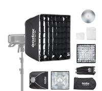 Godox Ombrello Softbox 40 cm x 40 cm con diffusore a griglia, softbox a montaggio rapido con supporto Bowens, illuminazione fotografica compatta per fotografia, luce fissa, monolight, flash