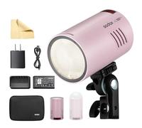GODOX Pink AD100Pro - Kit di luci stroboscopiche tascabili per studio fotografico, 100 W, TTL HSS, leggero, portatile, compatto, flash da modellazione + diffusore
