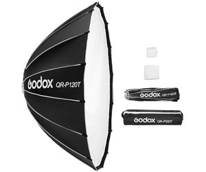 Godox QR-P120T Softbox parabolico a sgancio rapido da 120 cm/47,2 pollici Softbox professionale pieghevole con supporto Bowen standard e diffusori per fotografia in studio Ritratto Streaming live