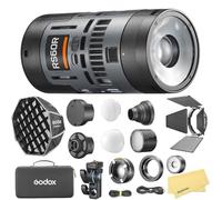 Godox RS60R 2K Kit Monoluce LED RGB con Controllo Bluetooth e DMX,CCT 1800K-10000K,CRI/TLCI 95+,Ingresso USB-C da 60W,14 Modalità FX,Design Compatto per Studio Creativo,Illuminazione in Esterni