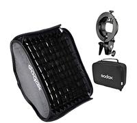 Godox S Type Staffa Bowens Holder S Mount Holder con pieghevole 60 x 60 cm/24 x 24 pollici Softbox e griglia a nido d'ape e kit borsa per fotocamera Flash Studio Fotografia