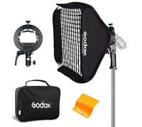 Godox S2 Supporto Bowens con Softbox Pieghevole a Griglia a Nido D'ape 24x24 Pollici / 60x60 cm per Godox V1 AD400Pro AD200Pro AD200 V860II TT685 TT600 TT350 Flash Speedlite