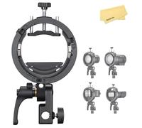 GODOX S3 Supporto per Flash Speedlite con Attacco Bowens,Supporto Tipo S | per Godox V1 V100 V1Pro V860III TT350 AD100 AD200 AD300,Controllo Preciso Dell'inclinazione,Staffa S2 Versione Aggiornata