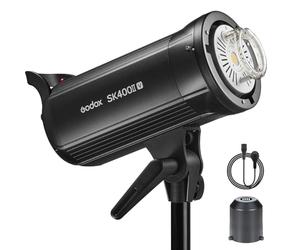 Godox SK400II-V 400W Strobo da studio, Tempo di riciclo 0,1-1,5 secondi, Monoluce GN65 5700K, Sistema 2.4G X, montaggio Bowens con lampada di modellazione a LED da 10 W per fotografia di ritratto