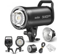 Godox SK400III-V Flash da Studio 400Ws con Riflettore Standard, GN65 5700K Strobo Professionale con Lampada Modellante LED 10W, Riciclo 0.1-1.5s, Sistema X Wireless 2.4G Integrato e Attacco Bowens