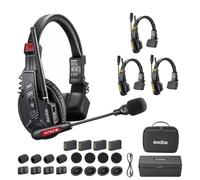 GODOX SKYTALK AIR 4S Wireless Remote Headset Full-Duplex Wireless Intercom System, 500M 20H Runtime ENC Noise Cancellation, Team Communication with Single Ear Headset for Live Show(4 Set)