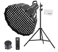 Godox SL-60W CRI 95+ LED SL60W Luce video continua con supporto Bowens con telecomando + softbox rotondo parabolico P60 con griglia a nido d'ape, supporto luce
