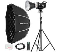 Godox SL60II-D - Kit di luci LED per video, set di luci continue, softbox quadrato, supporto per luce, telecomando e griglia a nido d'ape per registrazione video in studio, film, podcast
