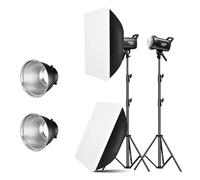 Godox SL60W 2 Pack Flash Studio White Video Light Bowens Kit 5600K Luce Videocamera con Softbox Light Stand CRI95+ Illuminazione Continua Fotografia Studio Luce per YouTube Video Studio Photography
