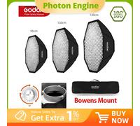 Godox softbox 95 cm 120 cm 140 cm Softbox ottagonale con griglia a nido d'ape con supporto Bowens per Flash da studio