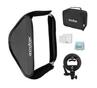 Godox Softbox con staffa Speedlite tipo S, diffusore, borsa, 49,8 x 49,8 cm | Bowens Mount Speedring, Speedlite Adaption, foro ombrello, inclinazione verticale e orizzontale
