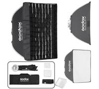 GODOX Softbox Godox EazyFlow Rect 45 x 60 cm Softbox rettangolare, 45 x 60 cm, modificatore portatile a piegatura rapida con griglia, supporto Bowens per flash da studio e luce video LED, per