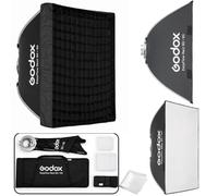 GODOX Softbox Godox EazyFlow Rect - Softbox quadrato, 90 x 90 cm, modificatore portatile a piegatura rapida con griglia, supporto Bowens interamente in metallo per flash da studio e luce video a LED