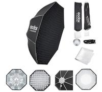 Godox Softbox Godox - Ombrello ottagonale a sgancio rapido, 150 cm, supporto Bowens con diffusori anteriori e interni rimovibili/impugnatura/piastra diffusore per fotografia, live streaming, posizione