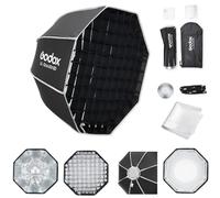 Godox Softbox Godox - Ombrello ottagonale a sgancio rapido, 60 cm, supporto Bowens con diffusori frontali e interni rimovibili/impugnatura/piastra diffusore per fotografia, live streaming, posizione