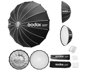 Godox Softbox Godox S120T - Ombrello Softbox a sgancio rapido da 120 cm, supporto Bowens con diffusori anteriori e interni rimovibili per fotografia, live streaming e viaggi
