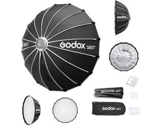 Godox Softbox Godox S85T - Ombrello Softbox a sgancio rapido da 85 cm, supporto Bowens con diffusore anteriore e interno rimovibile per fotografia, live streaming e viaggi