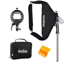 Godox Softbox Pieghevole 32x32 Pollici / 80x80 cm con Godox S2 tipo S Speedlite Mount Bowens Mount per la Fotografia con il Flash