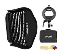 Godox Softbox portatile pieghevole da 60 cm x 60 cm con staffa S2 Speedlite e supporto Bowens e griglia a nido d'ape per studio fotografico, flash stroboscopico Speedlite Speedlight