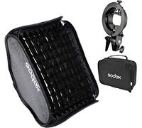 Godox Staffa tipo S Bowens Holder S Mount Holder con pieghevole 80x80cm /32x32 pollici Softbox e griglia a nido d'ape & kit borsa per flash camera studio fotografia