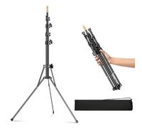Godox Supporto per luce da 210 cm, estensibile, per fotografia, con vite universale da 1/4" e 3/8", treppiede per illuminazione da studio portatile reversibile con borsa per il trasporto, per