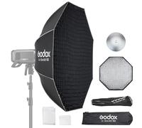 Godox UL Softbox con diffusore a griglia, 150 cm, montaggio rapido, con supporto Bowens, illuminazione fotografica compatta, Godox Softbox per fotografia, flash fisso, flash monolight (Octa 150 cm)