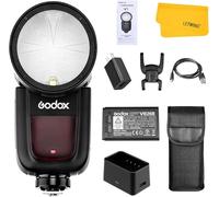 Godox V1-C V1 C Flash Lampeggiatore a Testa Tonda 76Ws 2.4G TTL, HSS 1/8000, Batteria al Litio da 2600 mAh, Lampada Modellante a LED a 10 Livelli Flash Esterno per Fotocamera