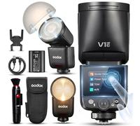 Godox V1 MID C - Flash per fotocamera Canon con diffusore AK-R11, touch screen Speedlite da 55 W, 24 mm, 650 +, flash TTL/HSS 1/8000s, V1MID da viaggio per R6 Mark II R10 R7 R100 EOS-R R5 Mark II R6