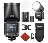 Godox V1 Mid C per Canon V1 Mid-C Flash Fotocamera 55Ws Speedlite Testa Rotonda TTL Mini Flash,con Diffusore a Scarpa Calda 2,4G HSS 1/8000s,Display Touch Colori,USB-C,Compatibile EOS R5 R8 e AK-R1