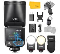 GODOX V1 mid F V1mid F Flash Compatibile con Fuji, Flash TTL a Testa Rotonda, Speedlight Wireless 2.4G HSS 1/8000s con Batteria da 2200 mAh, 650 Flash a Piena Potenza, Supporto Type-C