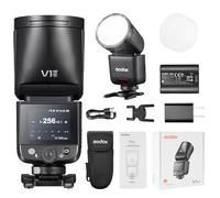 Godox V1 mid N testa rotonda TTL Flash Kit per Nikon (V1Mid-N) - 2.4G Wireless, GN60, 1/8000s HSS, 650 batteria flash con touchscreen a colori per fotografia principianti (V1 mid per Nikon)
