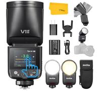 GODOX V1 mid N V1mid N Flash Compatibile con Nikon, Flash TTL a Testa Rotonda, Speedlight Wireless 2.4G HSS 1/8000s con Batteria da 2200 mAh, 650 Flash a Piena Potenza, Supporto Type-C