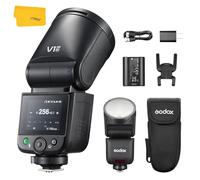 GODOX V1 mid N V1mid N Flash compatibile con Nikon, TTL Round Head Flash Speedlight 2.4G Wireless HSS 1/8000s Strobe con batteria da 2200 mAh, 650 flash a piena potenza, supporto di tipo C