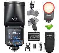 Godox V1 mid N V1midN TTL Flash per Nikon, mini flash con testa rotonda e touchscreen, tempo di ricarica di 1,7 secondi, 650 lampi a piena potenza, lampada pilota a LED da 2W