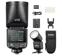 Godox V1 Mid O 55Ws Flash della fotocamera a testa rotonda per Canon, 2.4G Wireless Touchscreen Speedlite con TTL 1/8000 HSS, Carica USB-C, Riciclo rapido 1.7s, Batteria al litio 7.2V / 2200mAh
