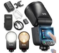 Godox V1 MID O Flash per Olympus & Panasonic, Speedlite a testa rotonda da 55Ws, ottica 24mm, oltre 650 lampi, TTL/HSS 1/8000s, V1MID per E-M1 Mark III E-M5 III E-M10 III E-M10 GH5 II GH6 G9 G95 G90