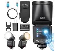 Godox V1 MID S Flash per Sony, 55W con testa rotonda, touchscreen, ottica 24mm, 650+ lampi, riciclo 1,7s, TTL/HSS 1/8000s, AK-R1 magnetico per A7C II/A7CR/A6700/A7IV/ZV-E1