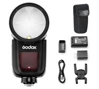 Godox V1-O Flash Speedlite per Olympus Panasonic, 76Ws 2.4G TTL Speedlight | 1/8000 HSS, 1.5s riciclo, 480 flash a piena potenza, batteria ricaricabile, flash GODOX V1 O V1O per fotocamera a testa