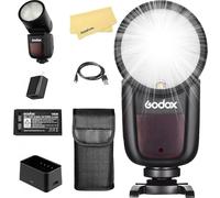 Godox V1 V1-S V1S Rotonda Testa Telecamera Flash per Sony Flash Speedlight Speedlite,76 Ws 2.4G TTL1/8000 HSS, 480 scatti a piena potenza, tempo di riciclo 1.5s, batteria agli ioni di litio 2600mAh