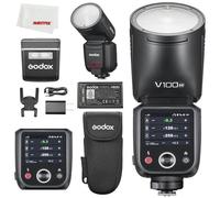 Godox V100 N V100N 100 Ws TTL - Flash a testa tonda agli ioni di litio Compatibile con fotocamera Nikon, 400 flash Full Power, tempo di riciclaggio 1,7 s, SU-1 Sub Flash, One-Tap Pairing con X3