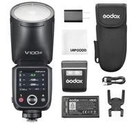 Godox V100-N100W TTL Camera Flash per Nikon,Testa Rotonda Fotocamera Flash | 2.4G Wireless Fash con FlashEsterno SU-1,HSS 1/8000s 2980mAh Flash Batteria al litio, Godox V1Pro N Aggiornato