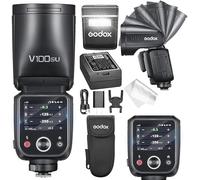 GODOX V100 S GODOX Flash per Sony - Global Shutter, controllo touchscreen, flash per fotocamera TTL da 100 W GODOXV1 per Sony aggiornato, 70 flash consecutivi a piena potenza, flash per fotocamera per