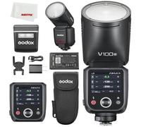 Godox V100 S V100S 100Ws TTL - Flash a testa tonda agli ioni di litio Compatibile con fotocamera Sony, 400 flash a piena potenza, tempo di riciclaggio 1,7s, su-flash, accoppiamento one-tap con X3
