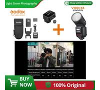 Godox V100 TTL HSS Li-Ion Testa rotonda sulla fotocamera Flash 100Ws Trasmissione wireless Speedlite Flash per Canon Nikon Sony Fuji
