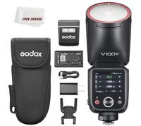 Godox V100C Flash a testa tonda Touch Screen, 100Ws Global Shutter Flash Sync 1/80000, 1/8000 HSS, batteria al litio incorporata, lampada di modellazione a 10 livelli LED (Godox V100C per Canon)