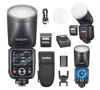 GODOX V100C Flash V100-C 100w Testa Rotonda TouchScreen Speedlite per Canon,2.4G Wireless Fotografia Luce Esterno e Global Shutter Luce Video Sync 1/80000s,batteria al litio integrata