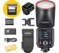 Godox V100C V100 C Flash per Fotocamera a Testa Rotonda con Trigger X3-C per Canon,100Ws 2.4G TTL1/8000 HSS,400 Flashes a Piena Potenza,Batteria Agli Ioni Litio 7.2V/2980mAh,Tempo Riciclo 1.7s