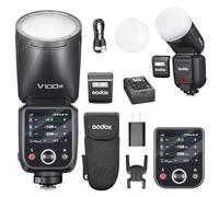 GODOX V100N Flash V100-N 100w Testa Rotonda TouchScreen Speedlite per Nikon,2.4G Wireless Fotografia Luce Esterno e Global Shutter Luce Video Sync 1/80000s,batteria al litio integrata