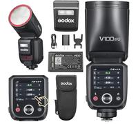 Godox V100S Flash a testa tonda Touch Screen, 100Ws Global Shutter Flash Sync 1/80000, 1/8000 HSS, batteria al litio incorporata, lampada di modellazione a 10 livelli LED (Godox V100S per Sony)